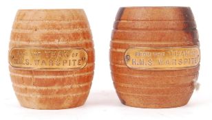 PAIR OF WWI TEAK MATCH STRIKES MADE FROM THE TEAK OF HMS WARSPITE