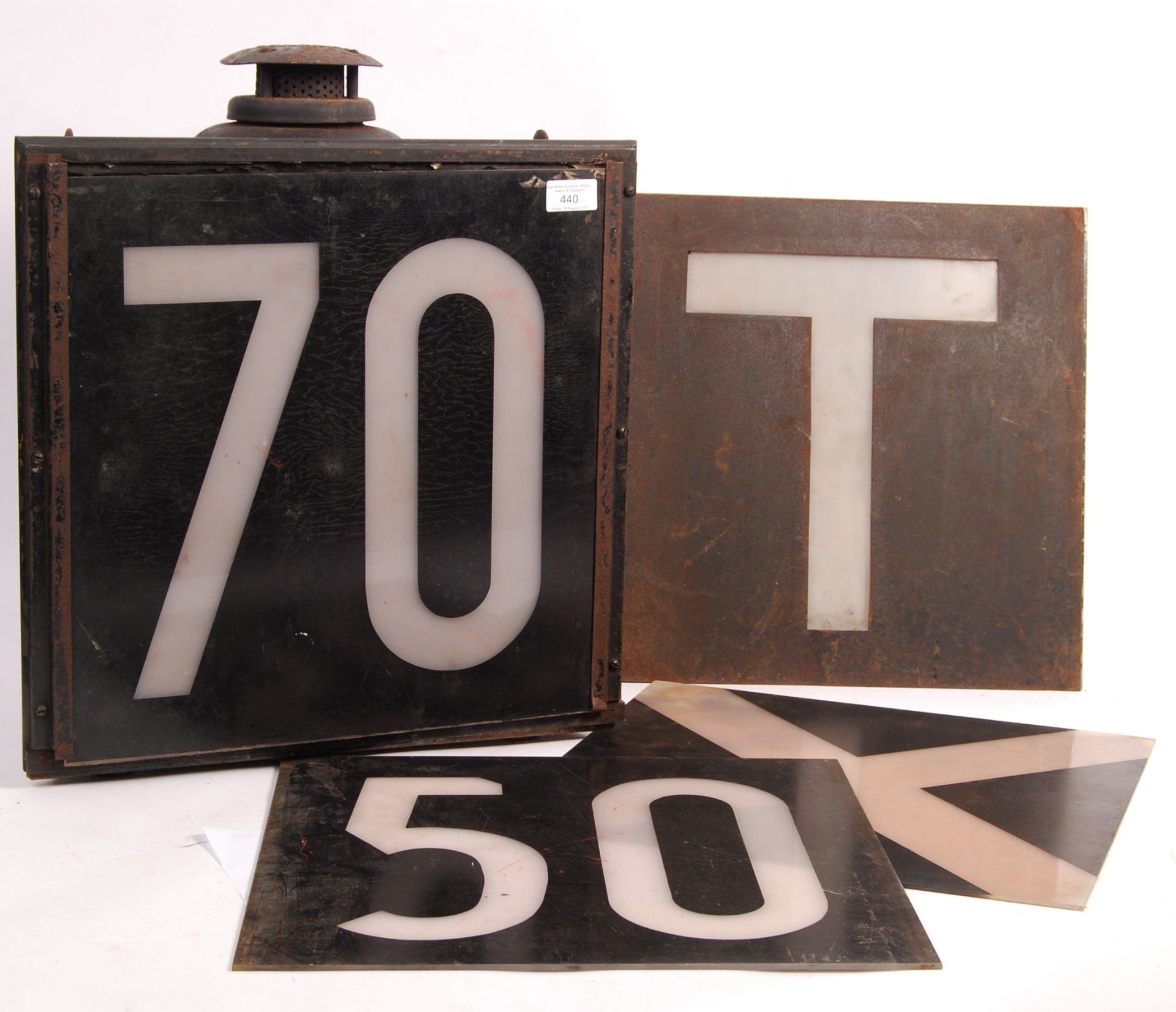 20TH CENTURY ADLAKE NON SWEATING LAMP RAILWAY SPEED SIGN LAMP