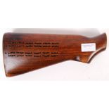 VINTAGE TRENCH ART STYLE RIFLE STOCK CRIBBAGE BOARD