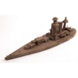 ORIGINAL WWII SECOND WORLD WAR SCRATCH BUILT POW MODEL BOAT