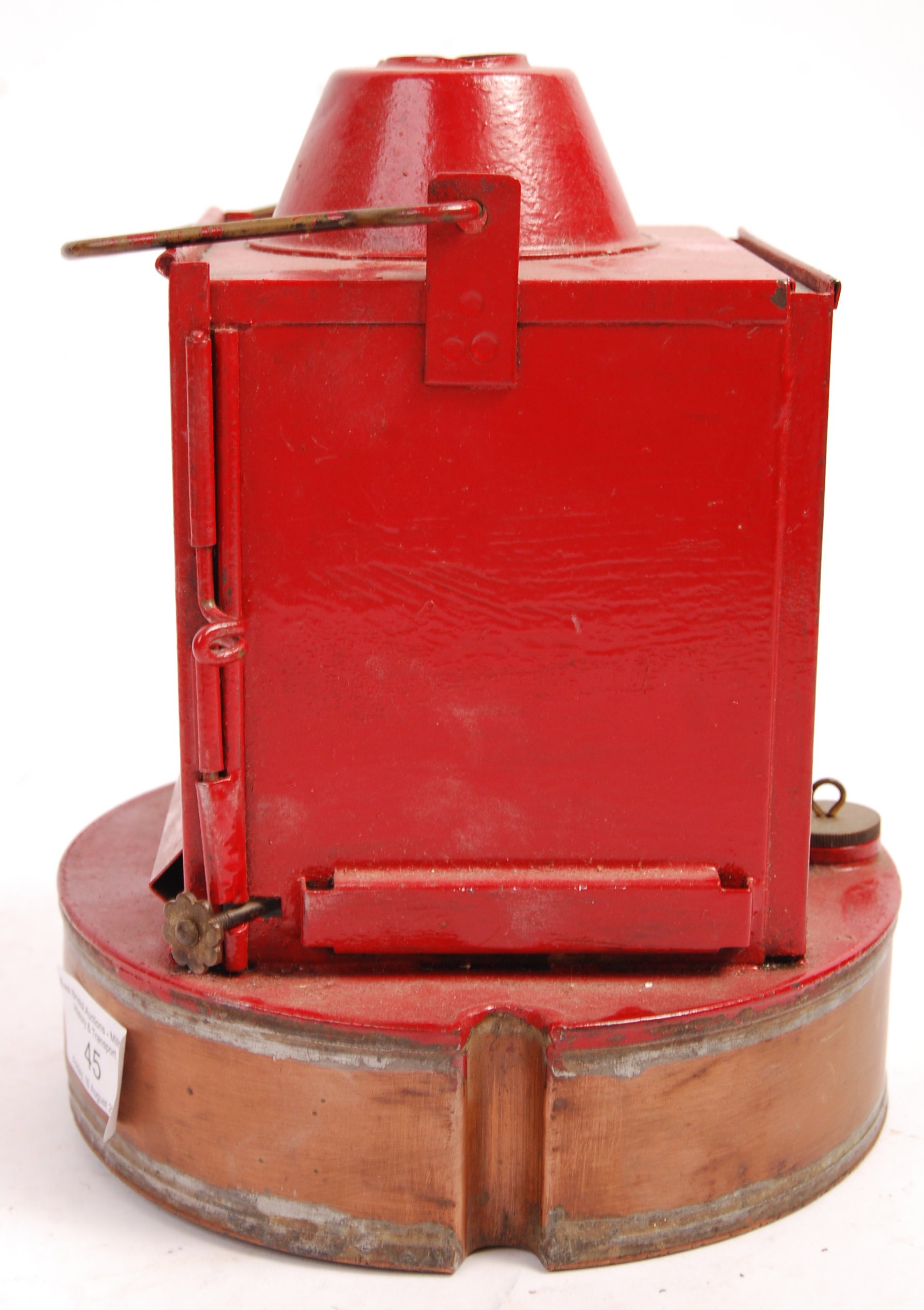 1950'S GWR / BR TYPE COPPER RAILWAY SIGNAL LAMP - Image 6 of 6