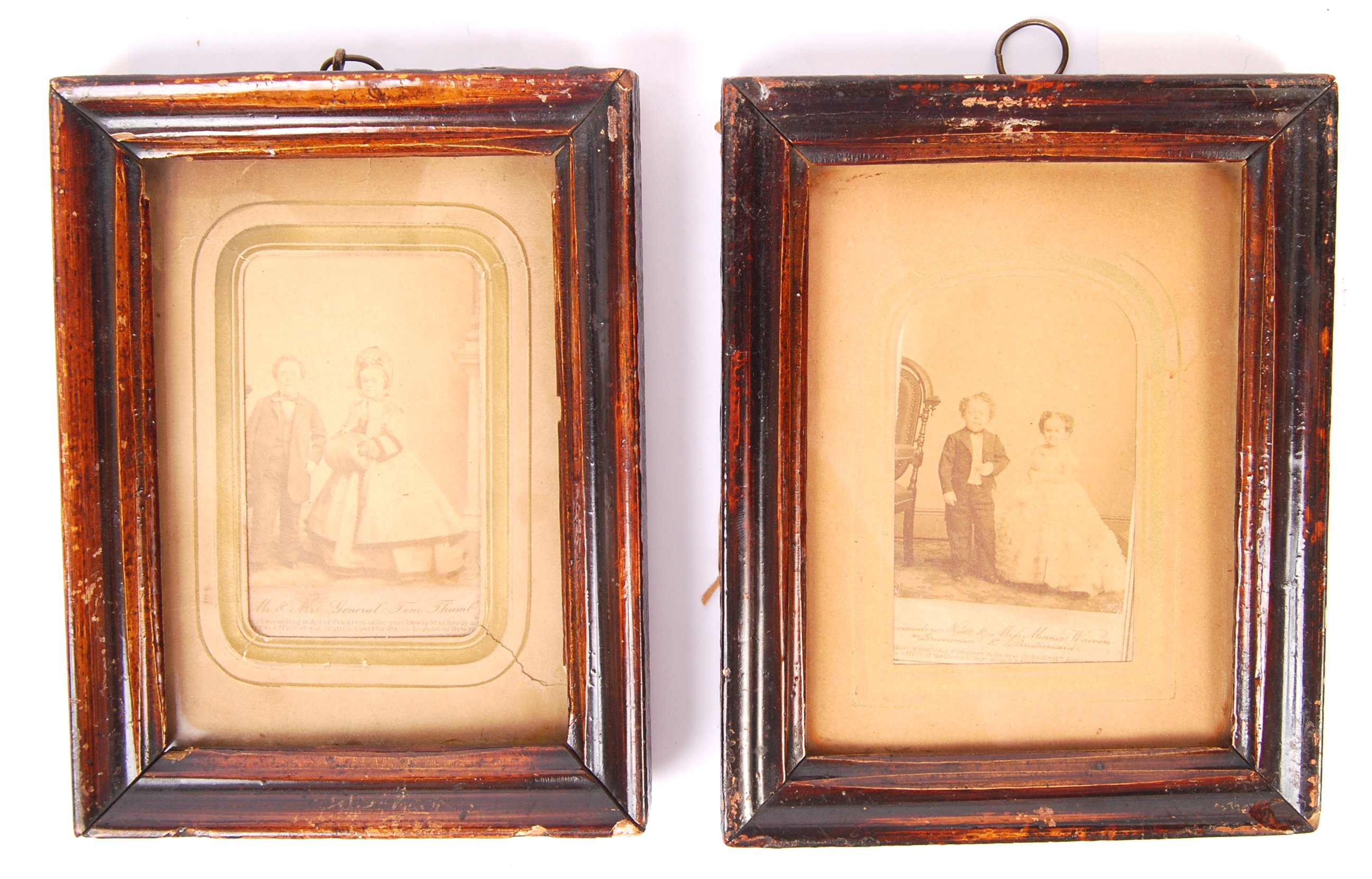 ANTIQUE VICTORIAN PT BARNUM CIRCUS RELATED CDV'S / CALLING CARDS