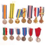 WWI FIRST WORLD WAR AND COMMEMORATIVE BRITISH MINIATURE MEDALS