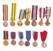 WWI FIRST WORLD WAR AND COMMEMORATIVE BRITISH MINIATURE MEDALS