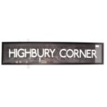 ORIGINAL VINTAGE 20TH CENTURY HIGHBURY COURT BUS BLIND