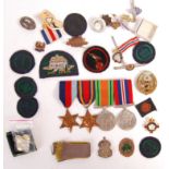 WWII MEDAL GROUP & ASSOCIATED BADGES AND EFFECTS