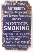 RARE EARLY 20TH CENTURY PORT OF BRISTOL ENAMEL NOTICE SIGN