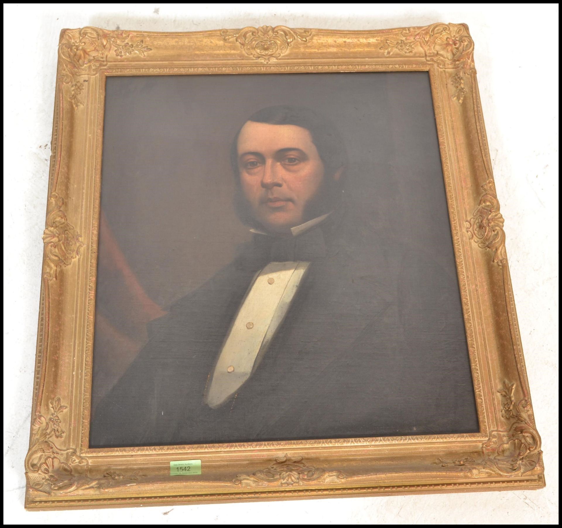 A 19th Century Victorian oil on canvas half length  portrait painting of a depicting a Victorian - Bild 2 aus 5