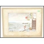 A framed 20th Century oil on board painting by Bristol Savages Louis Ward, the painting of a sand