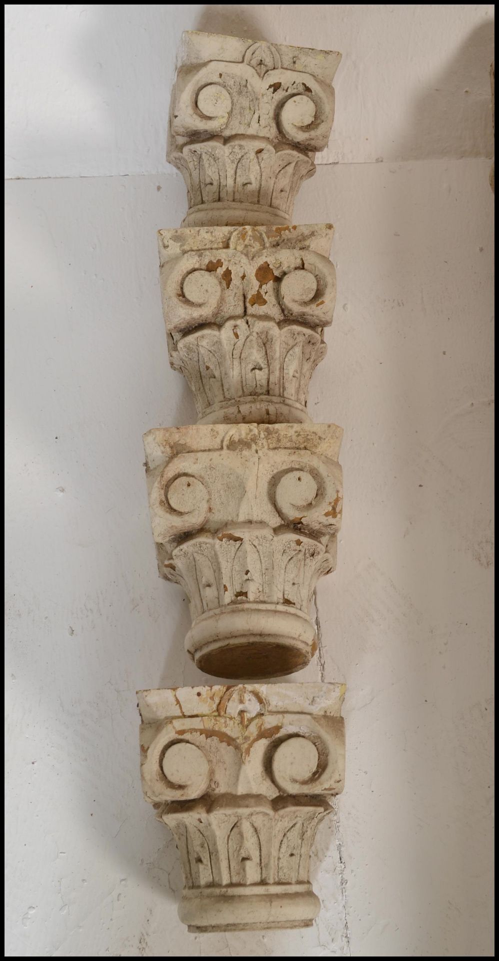 A set of four tall 19th Century architectural corinthian column pillars of neo classical form, - Bild 4 aus 10