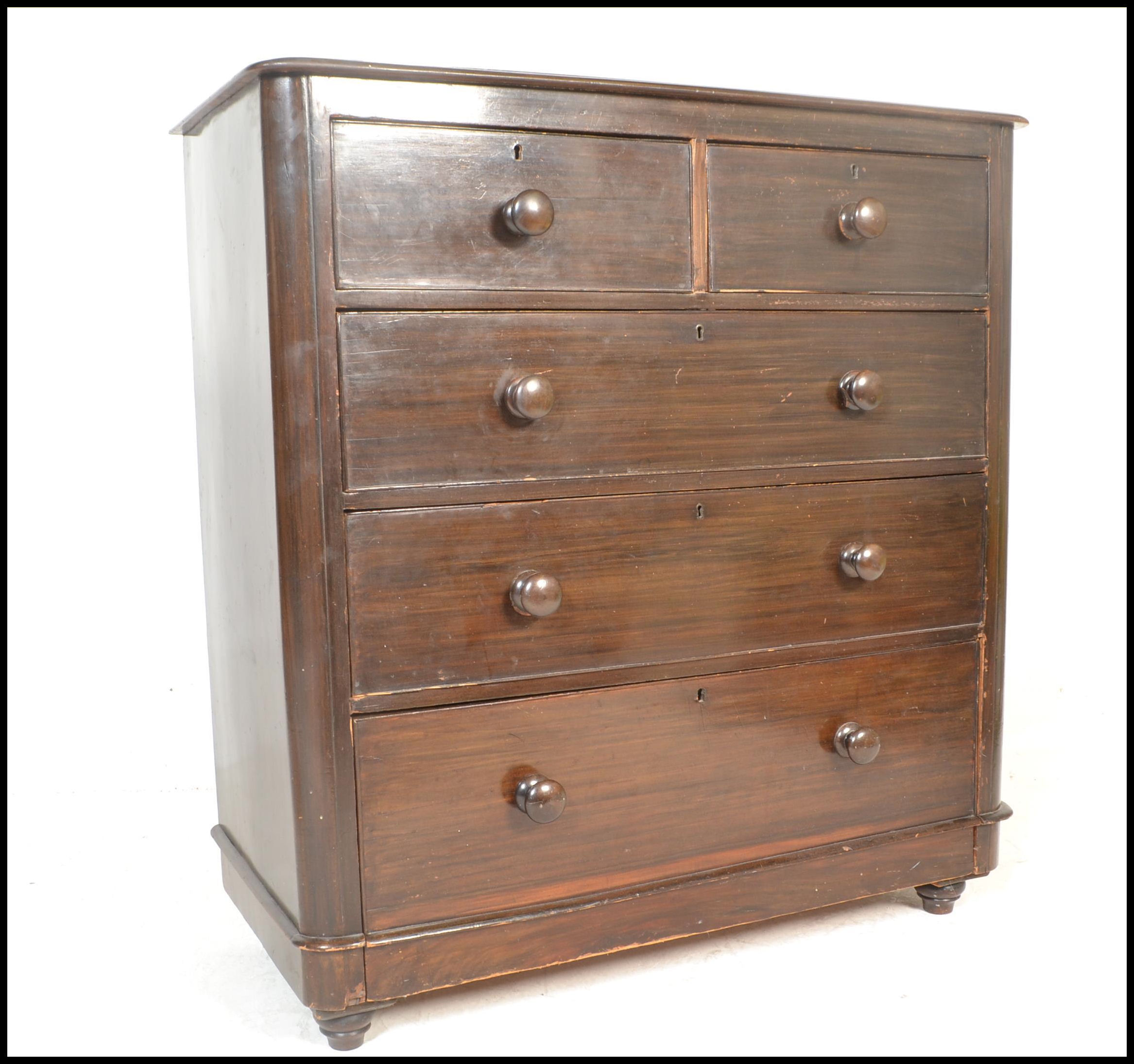 A 19th Century Victorian pine scrumble finish ches - Image 3 of 7