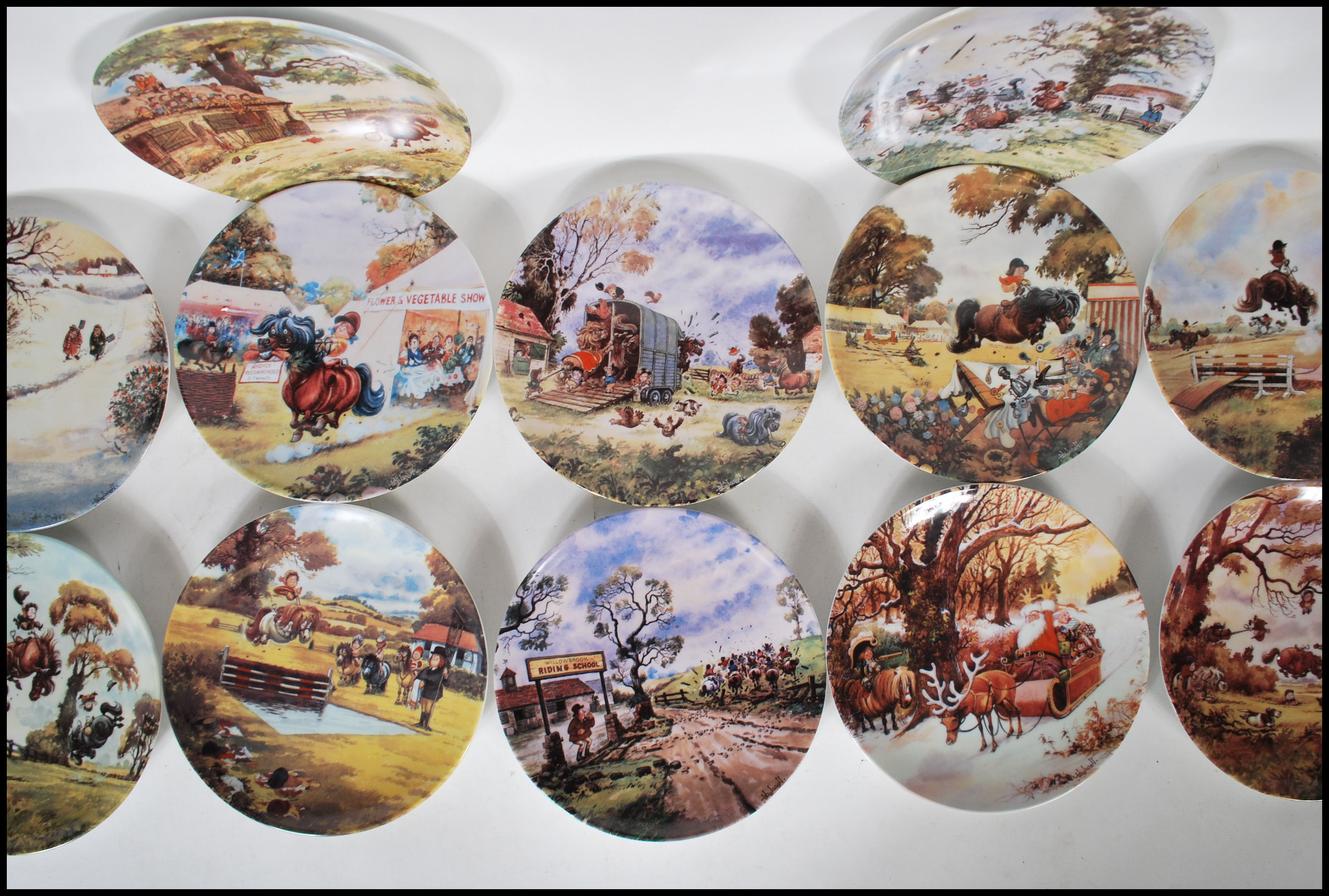 A full set of twelve Danbury Mint Thelwell's Ponies collector's plates with original certificates. - Image 5 of 6