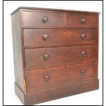 A Victorian 19th century oak chest of drawers. Rai
