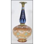 A late 19th / early 20th Century slaters patent earthenware vase, having a bulbous body with slender