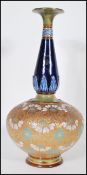 A late 19th / early 20th Century slaters patent earthenware vase, having a bulbous body with slender
