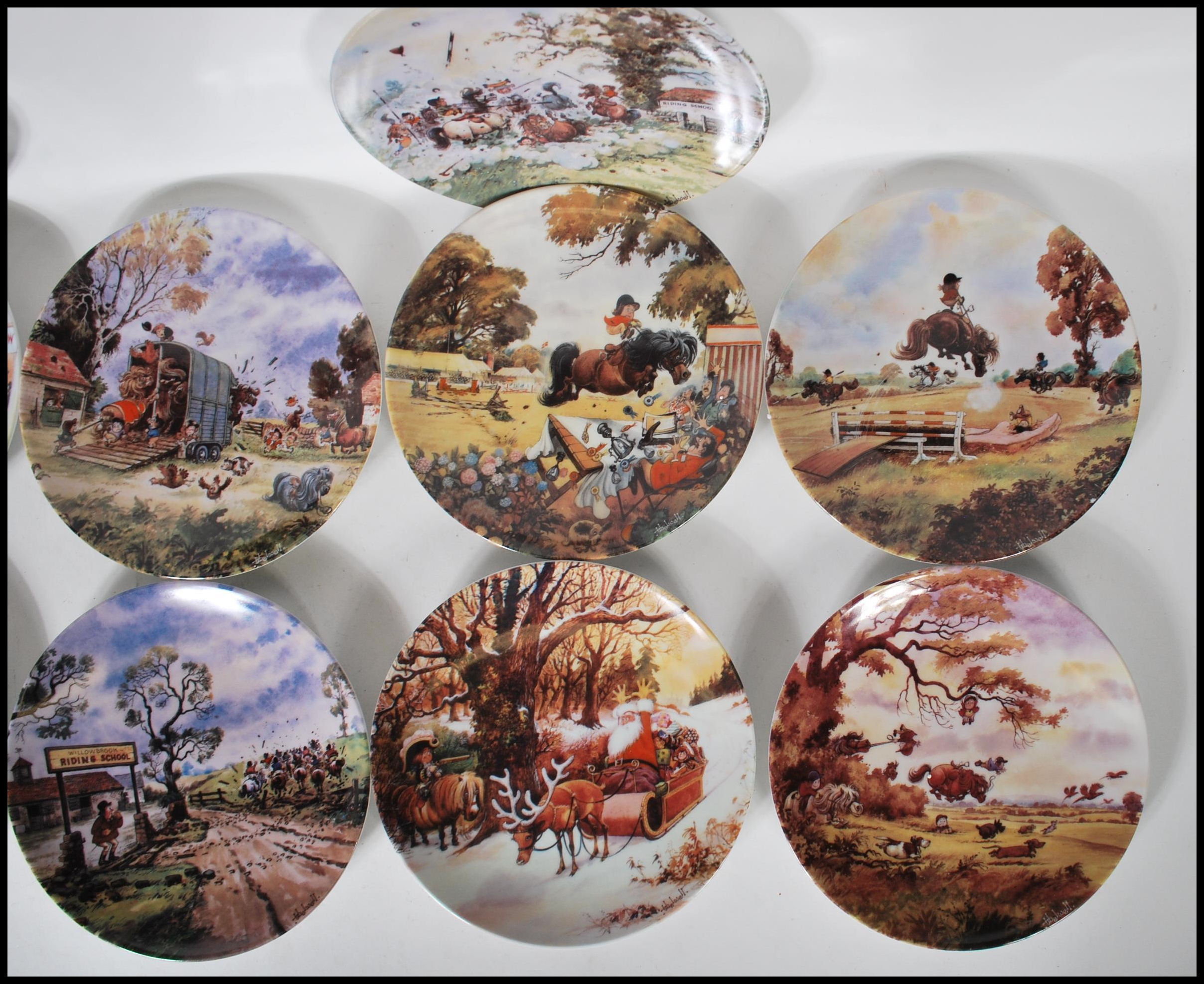 A full set of twelve Danbury Mint Thelwell's Ponies collector's plates with original certificates. - Image 6 of 6