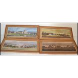 A collection of four 20th Century framed oil on board paintings by D.C. Bayley, the images to