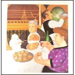 A limited edition Beryl Cook signed print entitled ' Dining In Paris '. The print bearing a blind