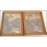 B. Cuthbert - 20th century -  a pair of framed and glazed early 20th century oil paintings, the