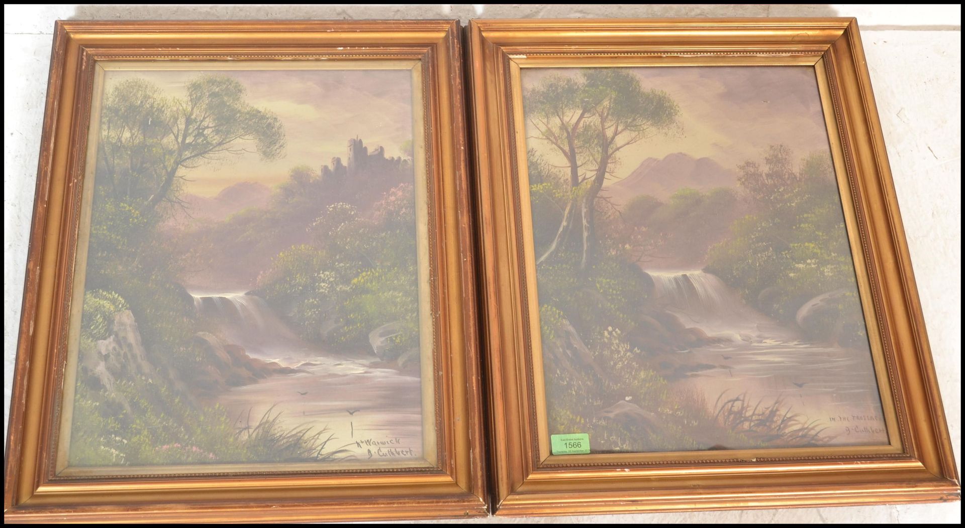 B. Cuthbert - 20th century -  a pair of framed and glazed early 20th century oil paintings, the