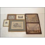 A collection of 19th Century Georgian and Victorian etchings to include after M Bayrer 'Der