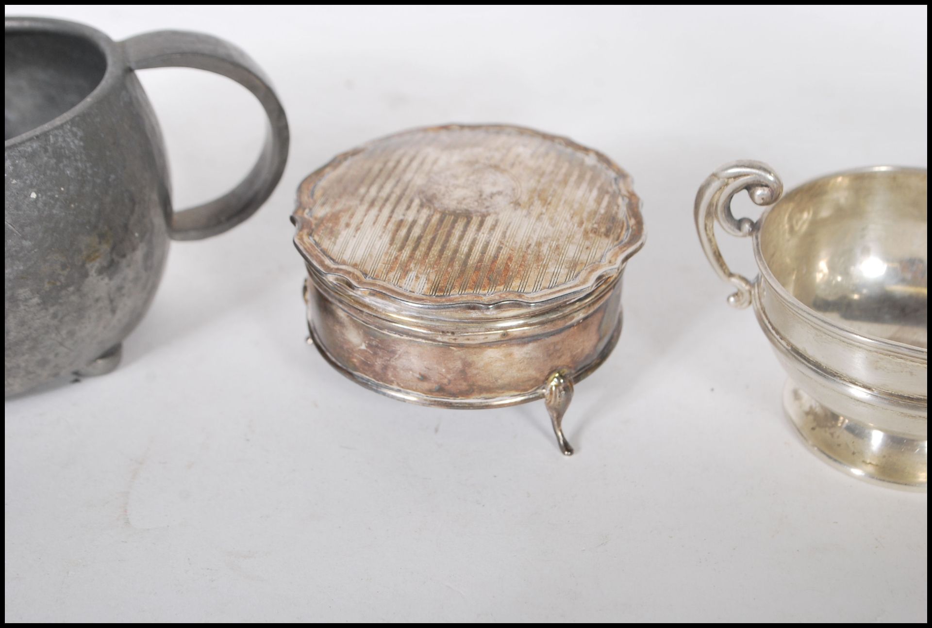 A selection of silver items to include a twin hand - Image 3 of 5