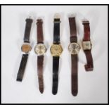 A group of five vintage gentleman's wrist watch of various makes to include Puerta 17 Jewels ultra