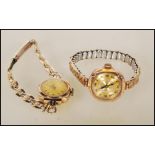 Two vintage 20th Century hallmarked 9ct gold watches one set to an expanding watch bracelet with