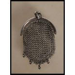 A stamped 935 continental silver penny / coin purse having a chain link body with purse clasp to the