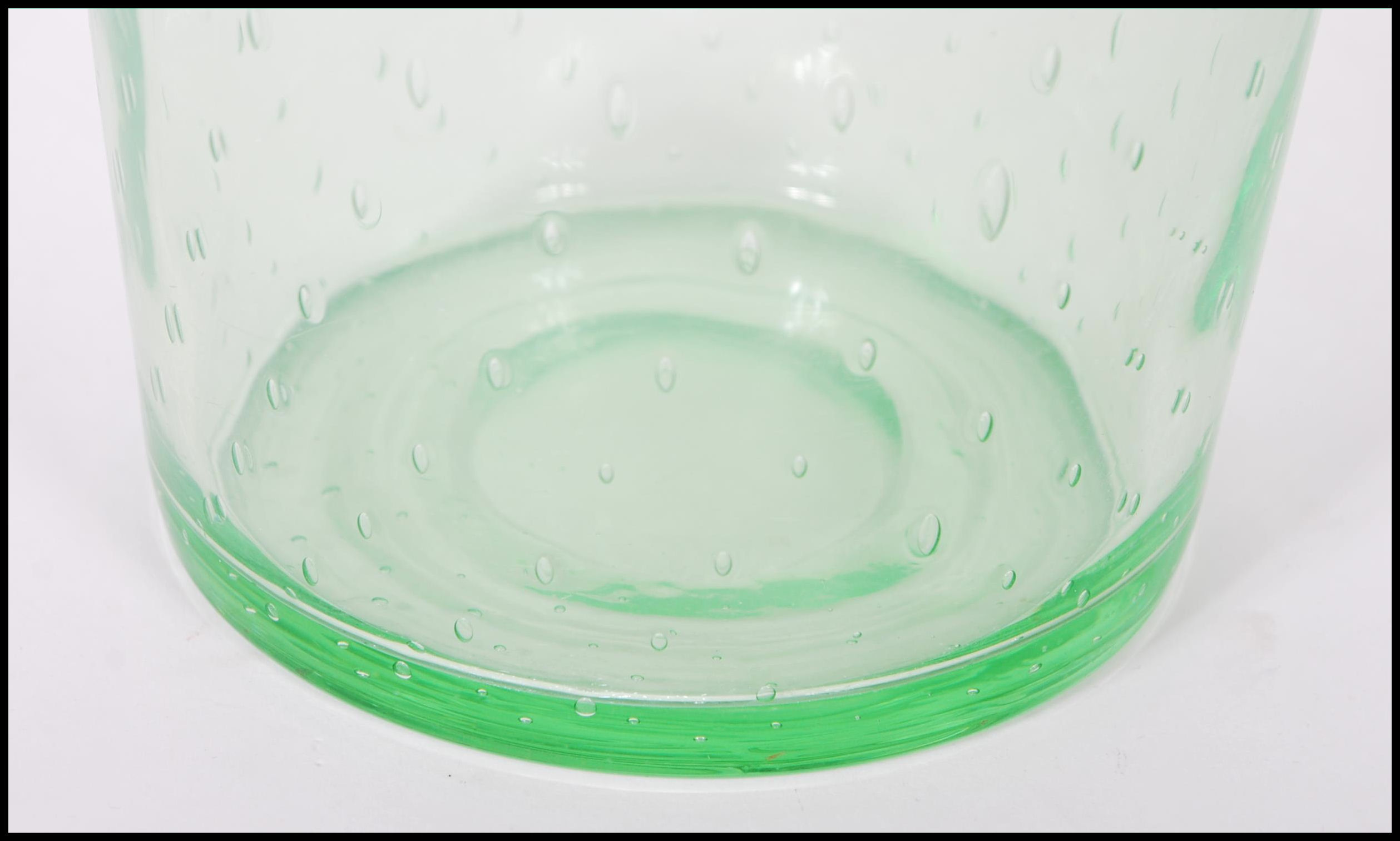 An early 20th Century Art Deco 1930's green uranium control bubble glass vase of tapering - Image 2 of 4