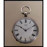 A 20th Century vintage Botten Geneve fine silver pocket watch having a white enamelled face with