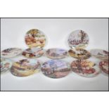 A full set of twelve Danbury Mint Thelwell's Ponies collector's plates with original certificates.