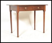 A 19th Century Victorian side table / writing desk, tooled leather skiver to the flared top over two