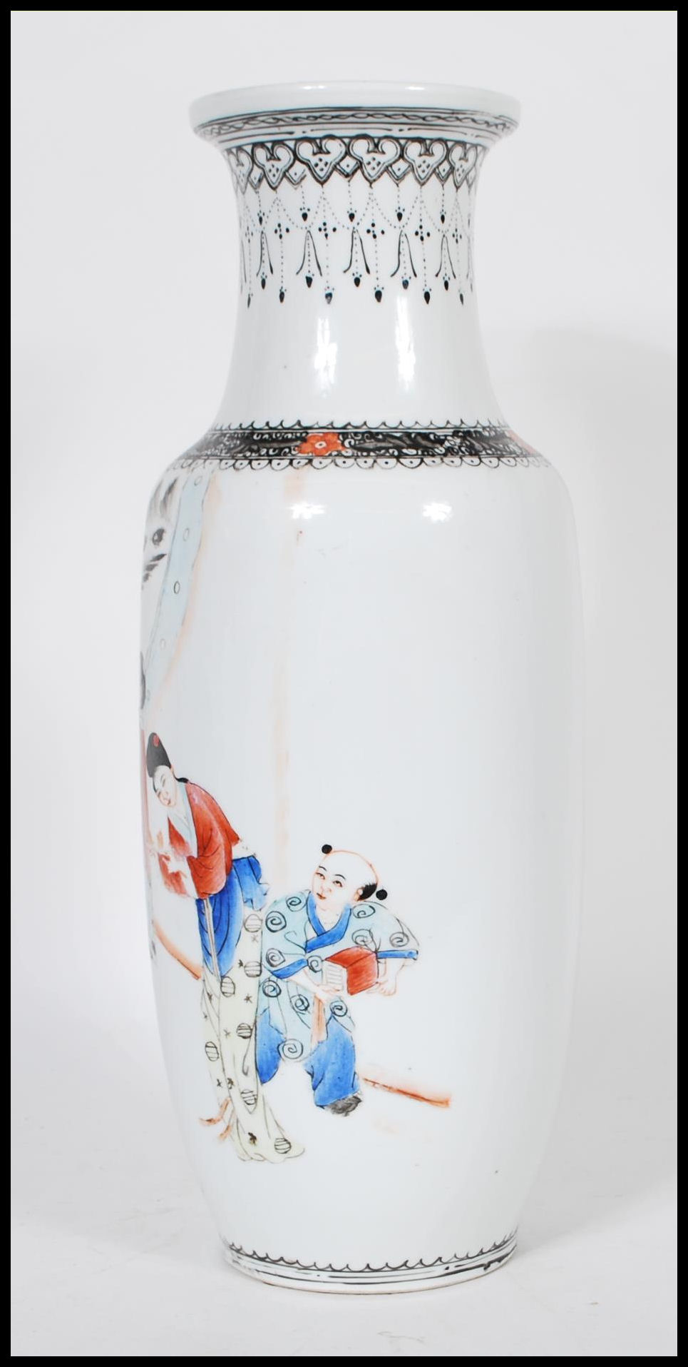 An unusual early 20th Century unfinished Chinese porcelain vase. The vase having hand painted - Image 4 of 6