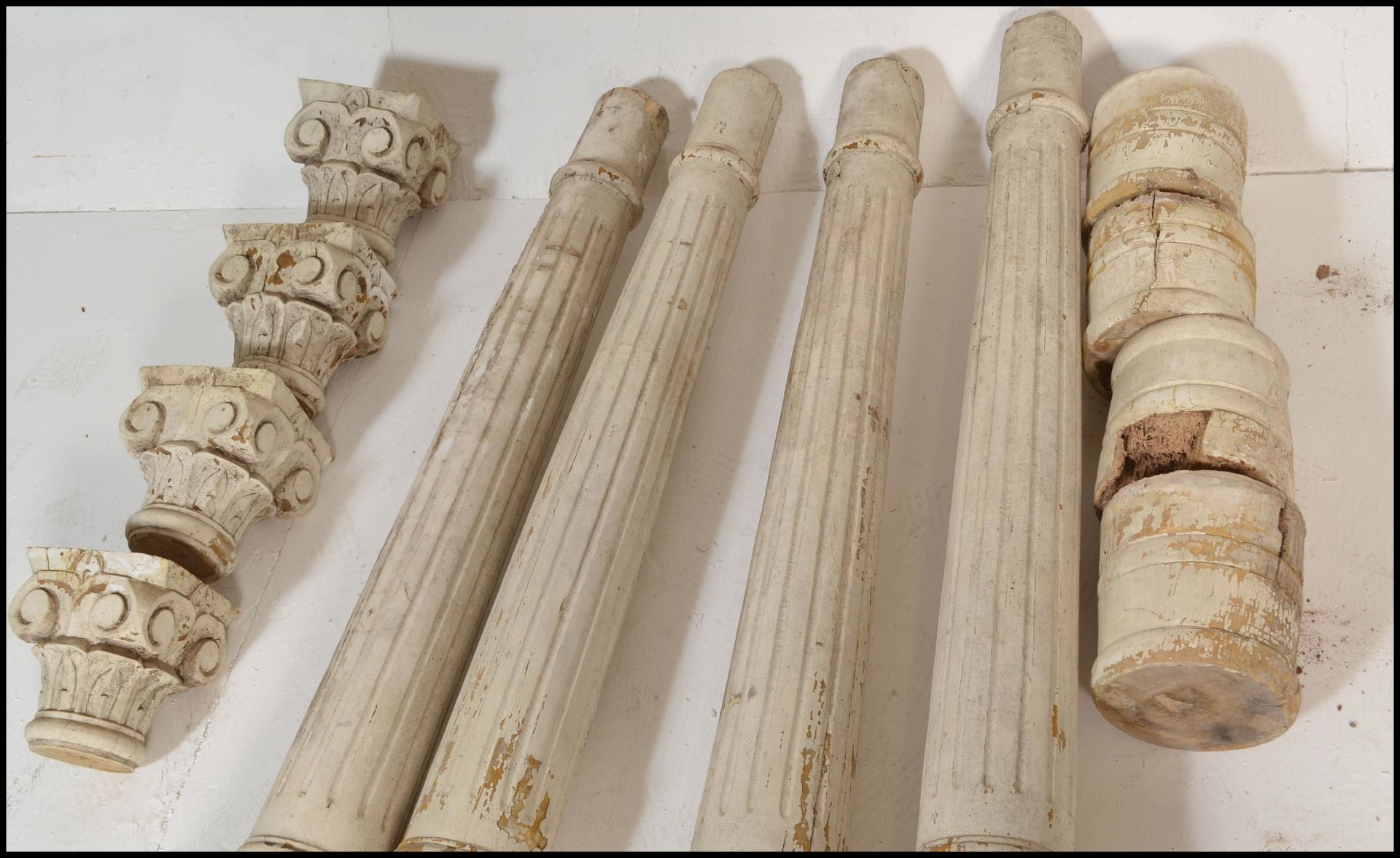 A set of four tall 19th Century architectural corinthian column pillars of neo classical form, - Bild 2 aus 10