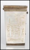 A early 20th Century Chinese silver white metal and mother of pearl needle case having engraved