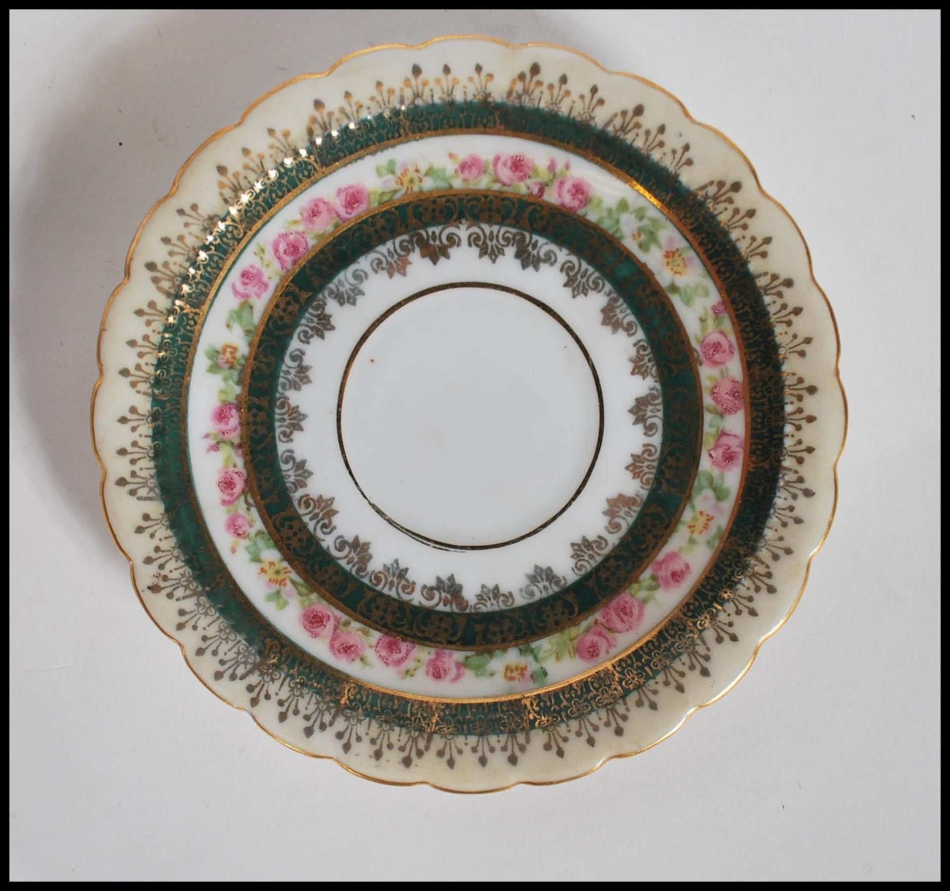 A collection of 19th Century Austrian porcelain bone china cabinet cups and saucers comprising an - Bild 8 aus 19