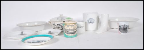 A collection of 19th Century Victorian and early 20th Century ceramics including souvenir plates and