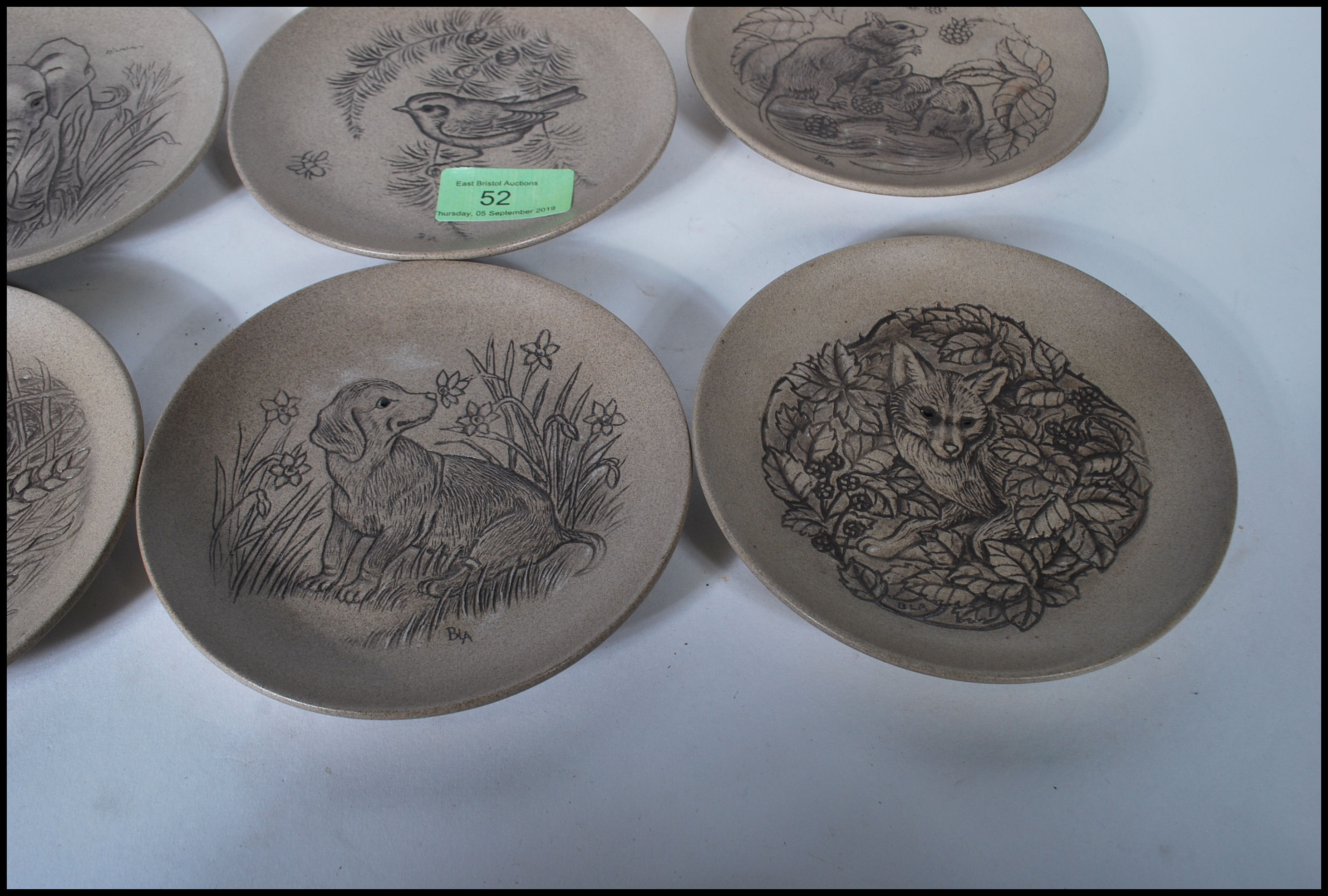 A collection of Poole pottery collectors stoneware animal plaques / small plates by Barbara Linley - Image 9 of 10