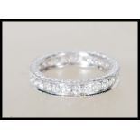A stamped 18ct white gold and diamond full eternity ring of approx 1.2ct's. Hallmarked and stamped