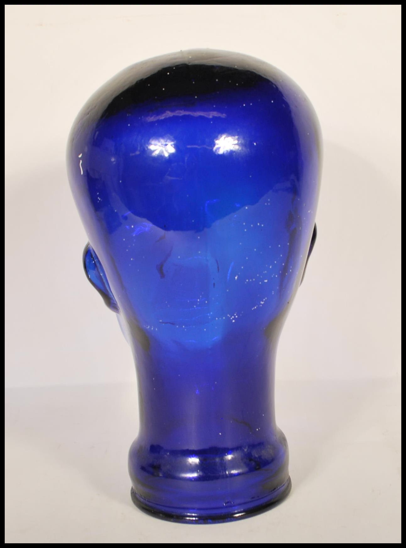 A 20th century art deco style moulded pressed glass phrenology type head - shop display stand / - Image 3 of 5