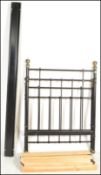 A contemporary Victorian style brass rail bedstead of tubular metal construction with ball