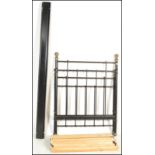 A contemporary Victorian style brass rail bedstead of tubular metal construction with ball