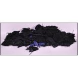 A bag of 20th Century velvet jewellery pouches ( approx 225 in total ). All with string in black