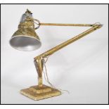 A vintage pre war Herbert Terry Anglepoise table / desk lamp in original gilt / green scrumble