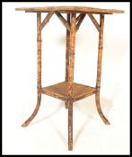 A Victorian 19th century Bamboo aesthetic movement occasional / bedside table. Raised on splayed