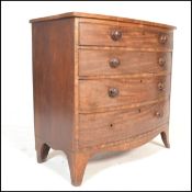 A 19th Century Victorian graduating chest of four drawers having a flared top raised on bracket