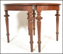 A pair of 19th Century Victorian mahogany dining table D ends originally an extending table, the