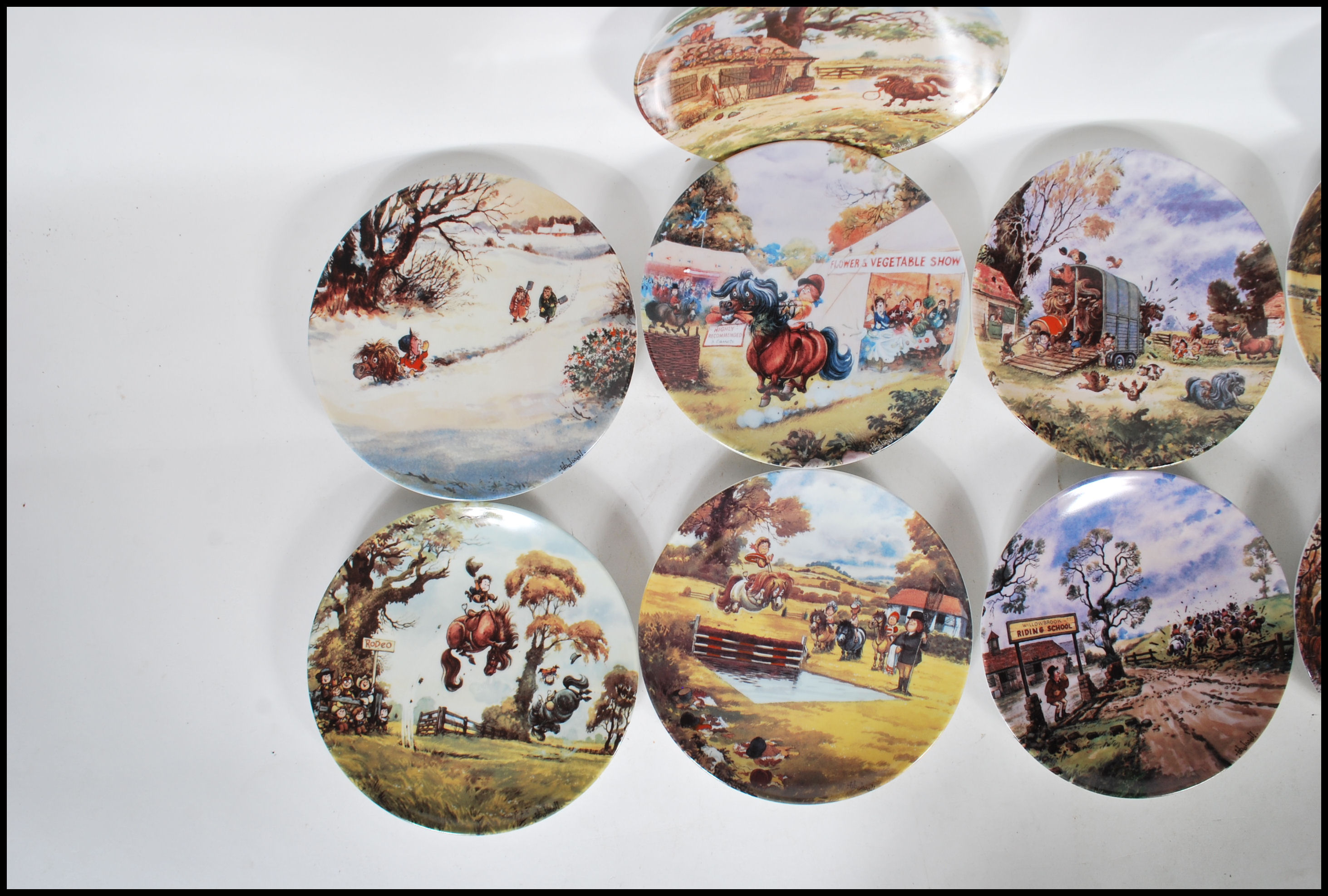 A full set of twelve Danbury Mint Thelwell's Ponies collector's plates with original certificates. - Image 4 of 6