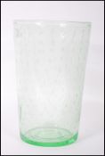 An early 20th Century Art Deco 1930's green uranium control bubble glass vase of tapering